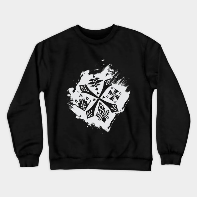 Guild Hunters Crest Splash WHITE Crewneck Sweatshirt by MinosArt